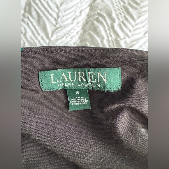Lauren Ralph Lauren women's Faux Draped top Dress, Green/Black, Size 6 - Picture 7 of 12